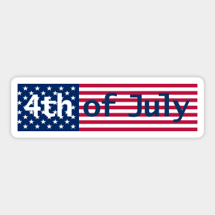 4th of July Typography on Stars and Stripes Sticker